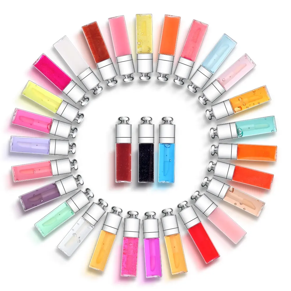 Contenants d'huile repulpante pour les lèvres à changement de couleur végan hydratant de marque privée avec logo personnalisé vente en gros de gloss