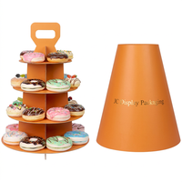 Support Horace en carton pour le thé de l'après-midi, boîte d'emballage portable multicouche pour dessert pâtisserie cupcake macaron avec poignée