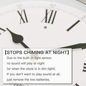 Horloge murale à pendule style école avec sonnerie Westminster, mode silencieux à détection de lumière pour la maison, le bureau et le salon - Product Image 4