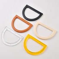 Poignées en résine en forme de D pour sacs en plastique – Accessoires écologiques transparents jaunes, oranges, noirs, blancs