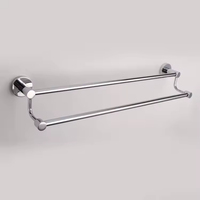 Porte-serviettes mural moderne en alliage de zinc chromé double couche, design durable, 2 barres, 63 cm, très demandé