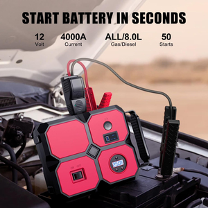 Kompresor udara Jump Starter 4000A, baterai portabel Power Bank untuk perangkat mulai Booster darurat mobil - Product Image 2