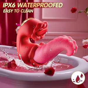 3-in-1舌舐めバイブレーターG-Spotクリトリス刺激装置ディルド強いスイング女性用舌バイブレーターオナニー - Product Image 5