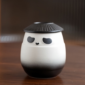 Msh <span class=keywords><strong>Panda</strong></span> Gốm Trà Canister Dễ Thương <span class=keywords><strong>Panda</strong></span> Lưu Trữ <span class=keywords><strong>Jar</strong></span> Chống Ẩm Kín Thô Gốm Nồi Nhỏ Trà Động Vật Tro Bình - Product Image 3