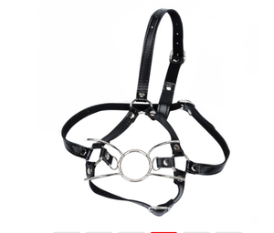 Bon prix Bdsm Slave Nose Hook Oral Fixation Fetish Open Mouth Bite Gag With Nose Clip Sex Toys of Leather Head Bondage Harness - Product Image 2