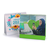 Calendrier de bureau personnalisé à spirale 2027, impression CMYK, cadeau d'entreprise, calendrier de table