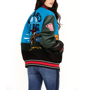 Chaqueta Varsity de Lona Estampada de Manga Larga para Mujer, Estilo Nuevo, Corte Ajustado, Diseño Personalizado, Ropa Urbana, Transpirable, de Secado Rápido y Ligera - Product Image 5