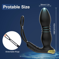 Sexspielzeug Analvibrator Butt Plug Tragbar 8 Stoß- und 8 Vibrationsmodi Fernbedienung USB-Aufladung Unisex Vibromasseur