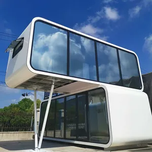 중국에서 저렴한 작은 4 침실 빌라 준비 작은 알루미늄 유리 현대 홈 럭셔리 조립식 집