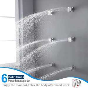 Sistema <span class=keywords><strong>Doccia</strong></span> <span class=keywords><strong>a</strong></span> Cascata <span class=keywords><strong>da</strong></span> 16 Pollici con Massaggio, Rubinetto Termostatico Monocomando, Costruzione in Ottone, Montaggio <span class=keywords><strong>a</strong></span> Parete - Product Image 3