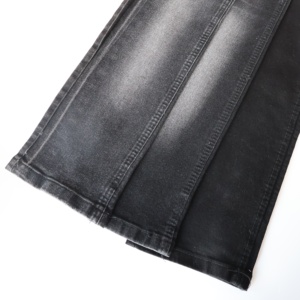 Tela Denim Elástica de Alta Calidad, Mercerizada, de Seda, 180cm, 10.7oz, Negra, 65% Algodón, para Pantalones - Product Image 1