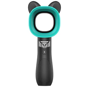 도매 판촉 선물 귀여운 만화 고양이 귀 팬 칼없는 leafless USB 충전식 야외 휴대용 미니 핸드 헬드 팬