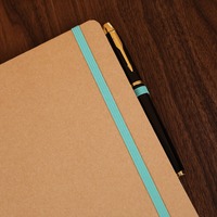 Carnets de notes kraft ligne A5 GF avec logo personnalisé cahiers de composition à couverture rigide lignée au collège avec sangle