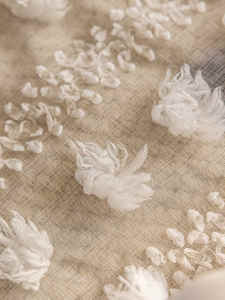 Style campagnard Beige blanc Crochet <span class=keywords><strong>rideau</strong></span> translucide ombrage lin gaze tissu pour la maison salon chambre fil cantonnière - Product Image 2