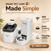 Ensemble d'alimentation et d'abreuvement pour animaux de compagnie, intelligent, automatique, sans fil, avec chargement USB, design élégant et solide, grande capacité, ABS, portable, WiFi