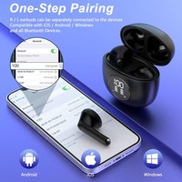Écouteurs personnalisés à réduction de bruit ENC, écran LED, Bluetooth 5.3, écouteurs sportifs, écouteurs Bluetooth TWS intra-auriculaires