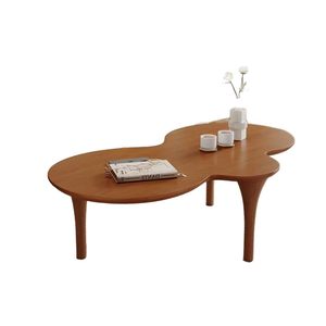 Table basse NKAHS en bois massif de noyer, durable et moderne, de forme irrégulière, créative, petite table à thé pour salon - Product Image 4