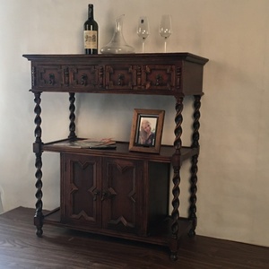 Meubles De maison Table de salon en bois Buffet <span class=keywords><strong>Armoire</strong></span> De Rangement <span class=keywords><strong>pour</strong></span> Porte D'entrée <span class=keywords><strong>Couloir</strong></span> avec Étagère à Bouteilles - Product Image 2