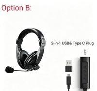 Casque filaire supra-auriculaire réglable pleine taille avec appels HD, finition piano, respectueux de la peau, pour PC, téléphone, jeux et usage quotidien