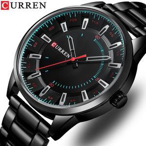 Montre à quartz pour homme CURREN 8406, noire, tendance, nouvelle montre pour homme, étanche, lumineuse, montres de luxe en <span class=keywords><strong>acier</strong></span> inoxydable, <span class=keywords><strong>horloge</strong></span> de bureau - Product Image 5
