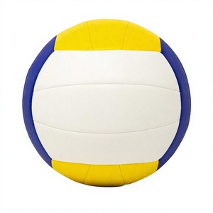 Balón de Voleibol de PU Tamaño 5 Personalizado, Cámara de Goma Natural, Balón de Entrenamiento Amarillo, Azul y Blanco para Interior y Exterior - Product Image 4