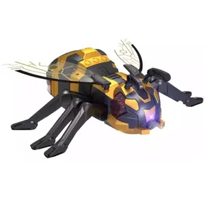 新款2.4G遥控昆虫灯音乐跳舞汽车演示蜜蜂无线喷雾蜜蜂遥控儿童机器人玩具