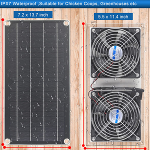 Kit de Ventilador de Extracción Solar Recargable Adecuado para Pequeños Gallineros, Invernaderos y Casas para Mascotas - Product Image 3