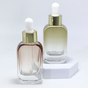 Wholesale Square Essential Oil Serum Glass with White Dropper <b>30ml</b> Beauty Cosmetic <b>Bottle</b> <b>Perfume</b> Glass Dropper <b>Bottle</b> - Product Image 2