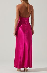 2024 di lusso elegante signora abito da sera aderente di raso <span class=keywords><strong>rosso</strong></span> modelli di Maxi abito da donna vacanza al mare naturale Casual stile bohémien - Product Image 3