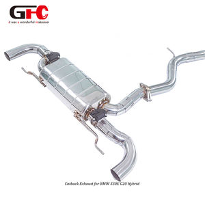 Adecuado para <span class=keywords><strong>BMW</strong></span> <span class=keywords><strong>330e</strong></span> G20 2,0 T B48 <span class=keywords><strong>Hybrid</strong></span> 2023 GFC Catback Sistema de escape Silenciador único Válvula doble Punta Doble - Product Image 3