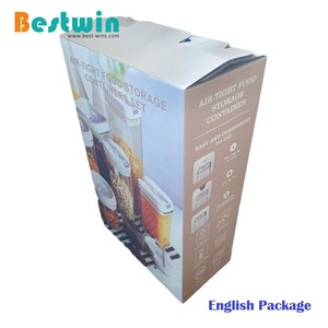 4 gói nhà bếp bền vuông rõ ràng kín thực phẩm <span class=keywords><strong>container</strong></span> đựng thức ăn đựng thức ăn tổ chức nhựa thực phẩm lưu trữ Jar hộp - Product Image 3
