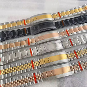 Accessori per orologi, cinturino in acciaio, fibbia, 316L nero verde acqua fantasma 20mm tinta unita acciaio pieghevole catena orologio - Product Image 2