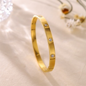 Fine Minimalist Jewelry Luxury Gold Stainless Steel <b>Bracelets</b> Zircon <b>Bangle</b> <b>Bracelets</b> for Women - Product Image 5