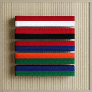 Ceinture d'arts martiaux de karaté unisexe bicolore, largeur 4,5 cm (1 3/4 po), ceinture d'entraînement 100 % coton - Product Image 2