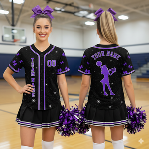 Sublimação barato personalizado bordado respirável Spandex/poliéster mulheres equipe elogio Baseball Jersey com strass AB - Product Image 2