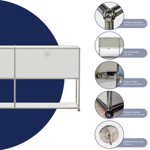 Tủ đựng đồ hiện đại tối giản màu trắng sữa, nội thất thân thiện với môi trường dùng để lưu trữ trong phòng khách và phòng ăn. - Product Image 2