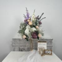 Boule de fleurs artificielles personnalisée sur mesure, 30 cm, roses en soie, orchidées mélangées, centre de table rouge, décoration de mariage