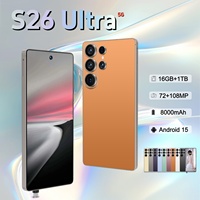 Grosir Pabrik Smartphone S26 Ultra 6.9 Inci Kualitas Tinggi Android 15 Deca Core CDMA Face Unlock 16GB+1TB Penyimpanan 108MP HD 5G