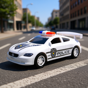 Voiture de police à friction pour enfants, véhicule de patrouille en plastique pour jeu d'imitation - Product Image 2