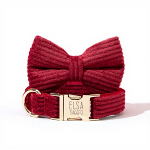 Luxurious Tactical Puppy Bowtie Set Customized Dog Leash in Leather/Plastic Personalized Cat Collar Bell for Christmas Gifts - Product Image 1