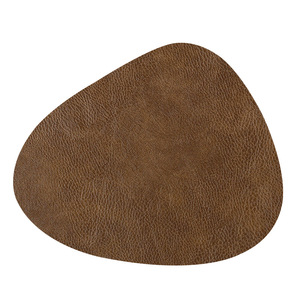 Leather Placemat Heat Insulating Anti Scalding Oil Resistant <b>Table</b> Mat Solid Color Oval Shape for Dining Use - Product Image 5