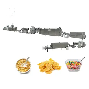 China Twin screw extruder fully automat oat flakes machine breakfast chips corn flex making machines corn flakes making machine