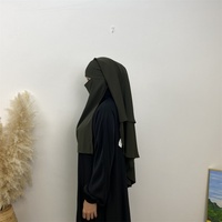2236 #   Dernier design pour femmes, voile Ramadan uni simple, deux couches cousues, hijab, niqab, khimar, abaya, en polyester