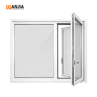 Ventanas Abatibles Magnéticas con Diseño de Apertura Abatible, Ventana de Plástico con Rotura de Puente Térmico, Insonorizadas, con Recubrimiento en Polvo, Ventanas Corredizas Interiores de UPVC