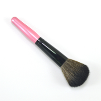 Kuas Makeup Rambut Sintetis Profesional untuk Wajah, Gaya Datar dan Miring, Gagang Plastik untuk Foundation, Perona Pipi, dan Bedak