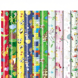 <b>Gift</b> <b>Wrap</b> For Children 2m 70cm Pack Of 30 Colorful Designs For Birthday Parties - Product Image 2