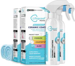 Kit de pulvérisation de revêtement céramique <span class=keywords><strong>Lifeproof</strong></span> 2-pack 8oz+8oz - Protection brillante pour surfaces de cuisine et de salle de bain, repousse les taches et la saleté, 5 ans - Product Image 1