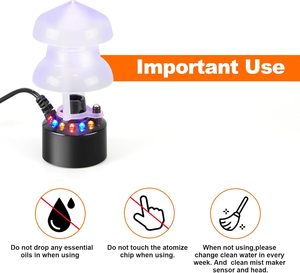 12 LED, brumisateur en plastique écologique, fontaine d'eau, machine à brouillard pour étang, atomiseur, humidificateur d'air, brumisateur ultrasonique, protection contre les éclaboussures - Product Image 5