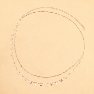 Pulsera de Cadena Dorada de Doble Capa con Perla Blanca, Piedra Natural y Circonita Cúbica, Diseño Geométrico para Mujer, Uso Diario - Product Image 6