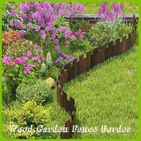 Borde de Madera para Jardín de 4 Pies, Valla Decorativa de Madera para Jardín, Borde de Paisajismo, Valla de Madera para Exteriores
